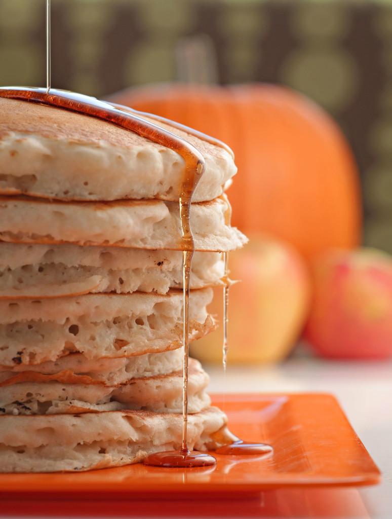 Fall pancakes include pumpkin, apple and pear.